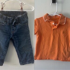 GAP 12-18M Toddler | Blue Jeans & Orange Polo bundle